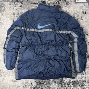 Nike Men's Vintage Reversible Puffer Jacket Size Small, Blue